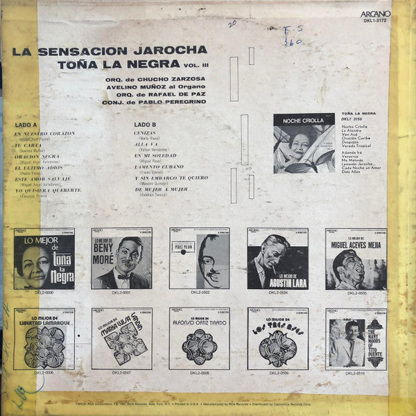 Toña La Negra : La Sensación Jarocha, Vol. III (LP, Album)