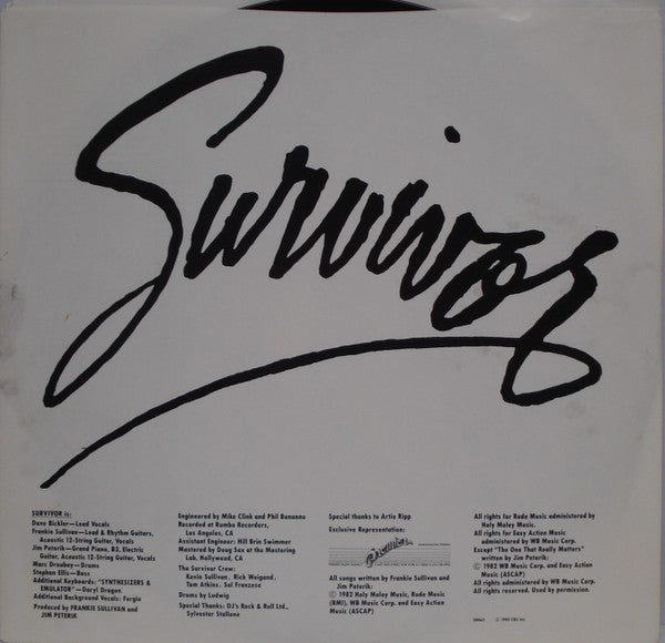 Survivor : Eye Of The Tiger (LP, Album, Pit)