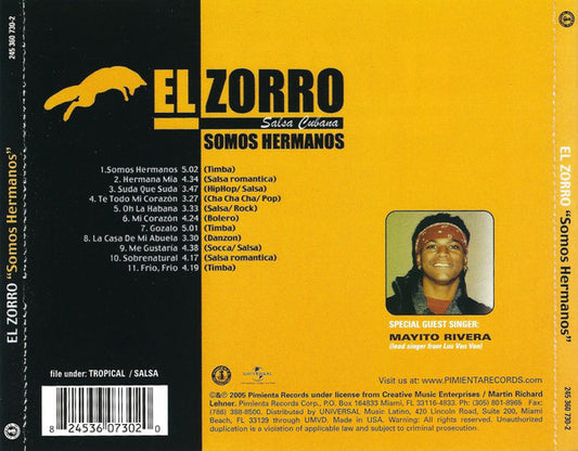 El Zorro (2) Special Guest Singer: Mayito Rivera* : Somos Hermanos (CD, Album)