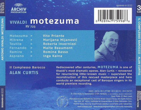 Antonio Vivaldi / Vito Priante › Marijana Mijanovic › Roberta Invernizzi › Maite Beaumont › Romina Basso › Inga Kalna, Il Complesso Barocco, Alan Curtis (2) : Motezuma (3xCD, Album)