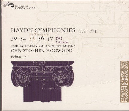 Joseph Haydn - The Academy Of Ancient Music, Christopher Hogwood : Symphonies 1773-1774 / 50 54 55 56 57 60 / Volume 8 (3xCD, Album + Box, Sli)
