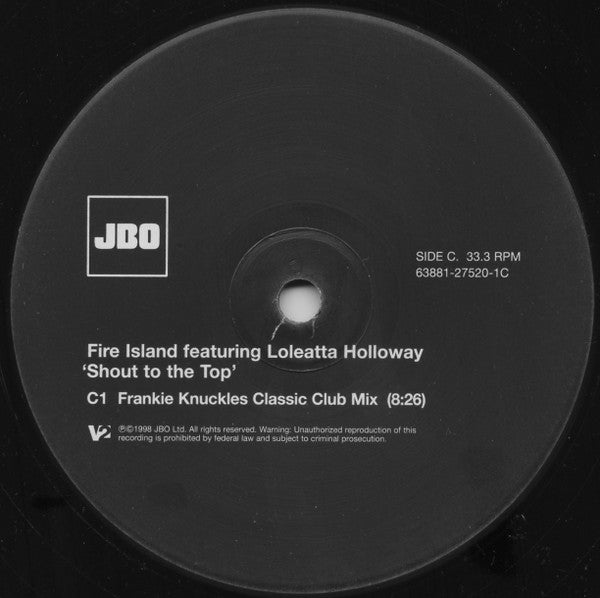 Fire Island Featuring Loleatta Holloway : Shout To The Top (2x12")