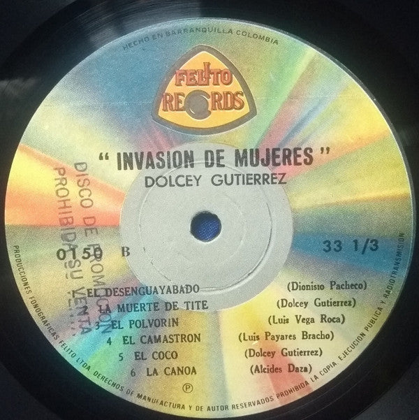 Dolcey Gutiérrez : Invasión De Mujeres (LP, Album)