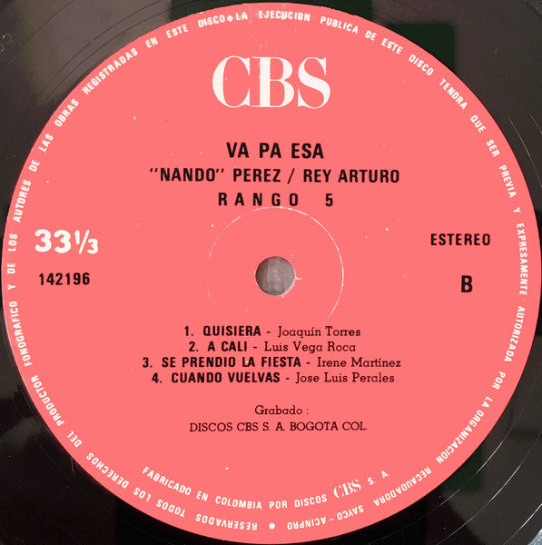 Nando Pérez, Rey Arturo Gonzalez : Va Pa Esa (LP, Album)