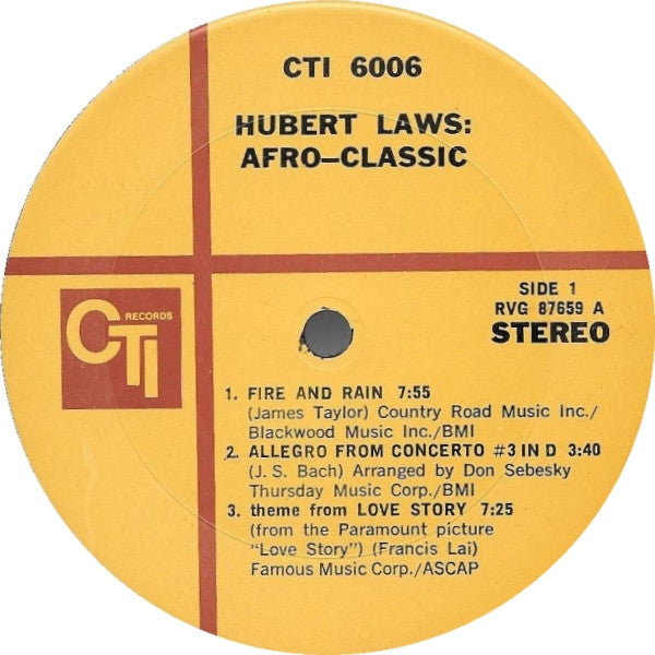 Hubert Laws : Afro-Classic (LP, Album, Ter)