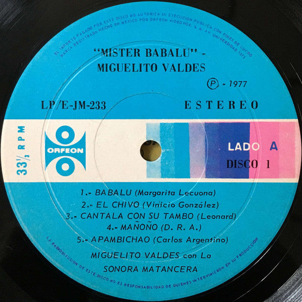 Miguelito Valdes : Mister Babalú (3xLP, Comp)