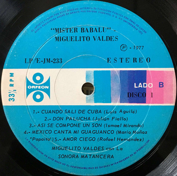 Miguelito Valdes : Mister Babalú (3xLP, Comp)