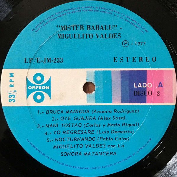 Miguelito Valdes : Mister Babalú (3xLP, Comp)