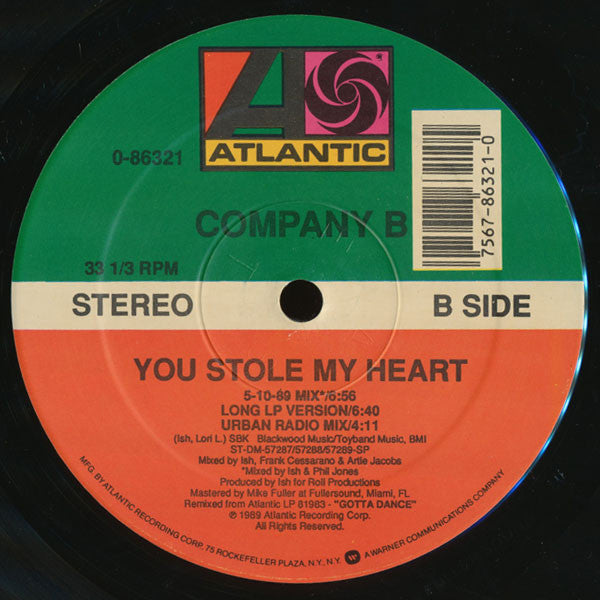 Company B : You Stole My Heart (12", Maxi)