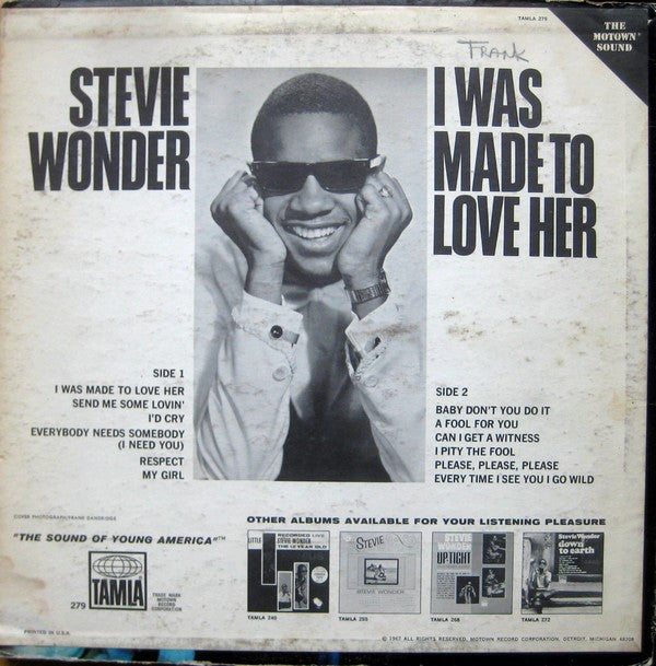 Stevie Wonder : I Was Made To Love Her (LP, Album, RP, Roc)
