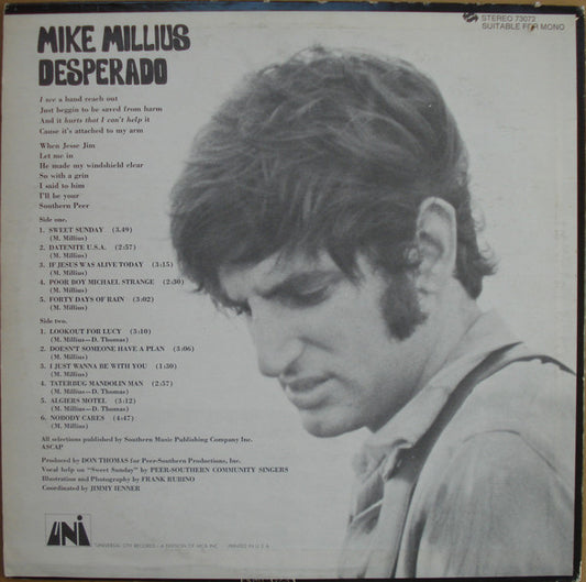 Mike Millius : Desperado (LP, Album)