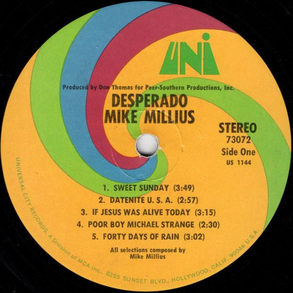 Mike Millius : Desperado (LP, Album)