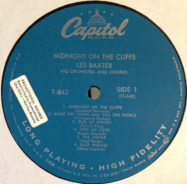 Les Baxter, His Chorus And Orchestra : Midnight On The Cliffs (LP, Album, Mono)