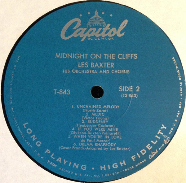Les Baxter, His Chorus And Orchestra : Midnight On The Cliffs (LP, Album, Mono)