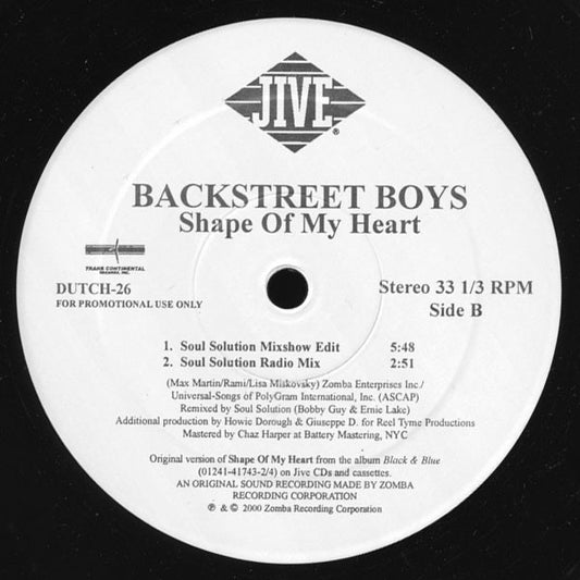 Backstreet Boys - Shape Of My Heart (Soul Solution Remixes) vinyl record, 12" (Mint (M)) | Lulo Records