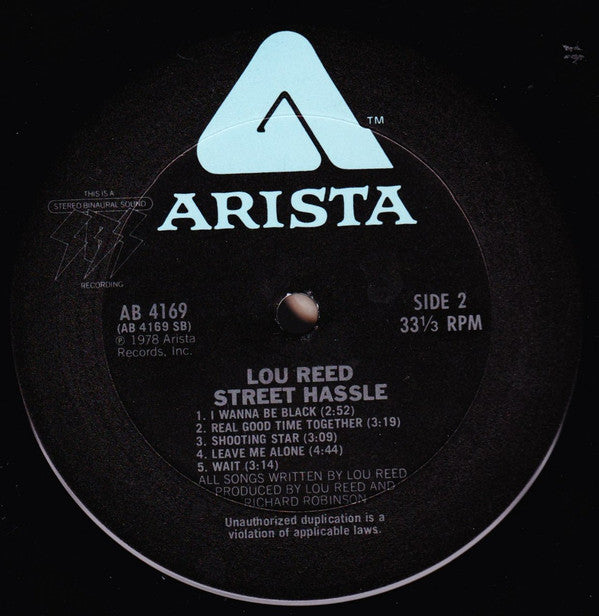 Lou Reed : Street Hassle (LP, Album, Pit)