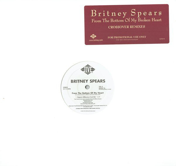 Britney Spears : From The Bottom Of My Broken Heart (Crossover Remixes) (12", Promo)