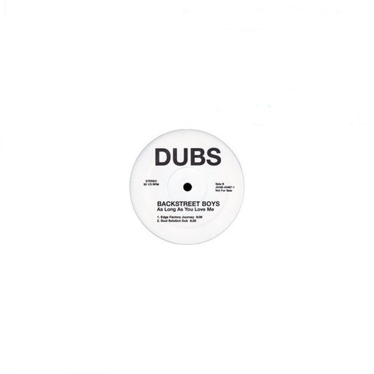 Backstreet Boys : As Long As You Love Me (Dubs) (12", Promo)