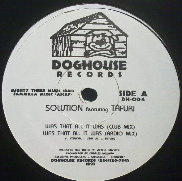 Solution Featuring Tafuri : Was That All It Was (12")