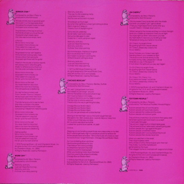 Fabulous Poodles : Mirror Stars (LP, Comp)