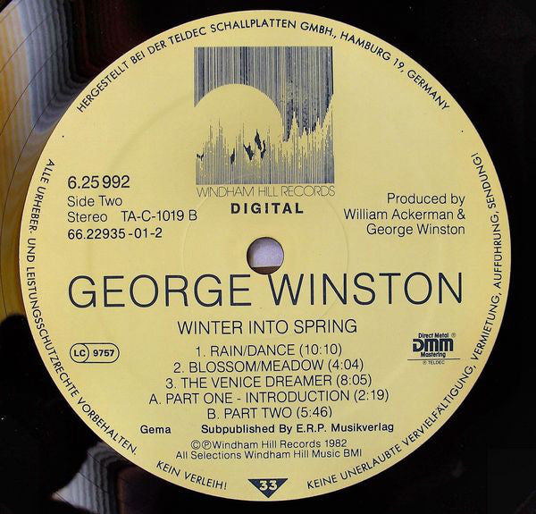 George Winston : Winter Into Spring (LP, Album)