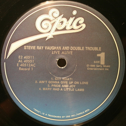 Stevie Ray Vaughan & Double Trouble - Live Alive vinyl record, 2xLP (Very Good Plus (VG+)) | Lulo Records