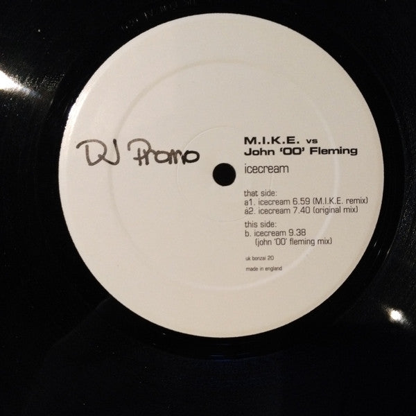 M.I.K.E. vs John '00' Fleming : Icecream (12", Promo)