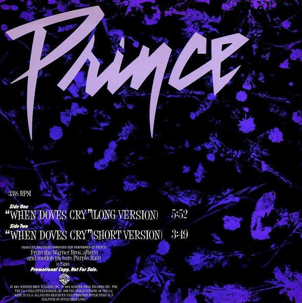 Prince : When Doves Cry (12", Promo)