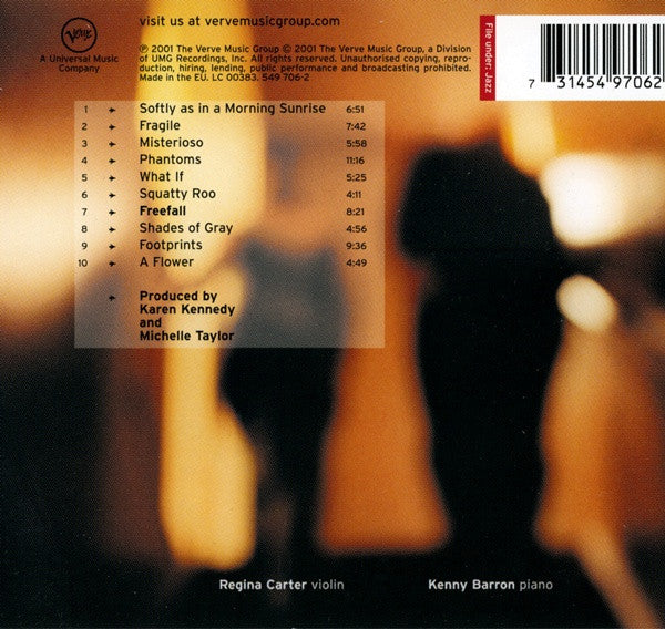 Kenny Barron & Regina Carter : Freefall (CD, Album)