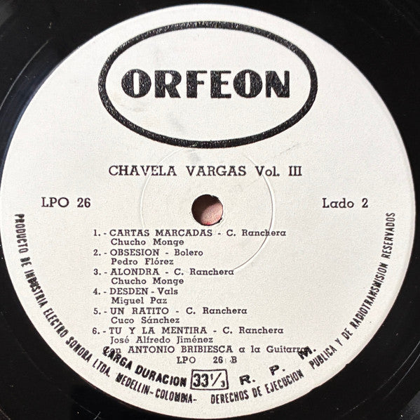 Chavela Vargas con Antonio Bribiesca :  Vol. 3 (LP)