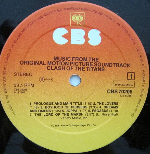 Laurence Rosenthal : Clash Of The Titans (Music From The Original Motion Picture Soundtrack) (LP)