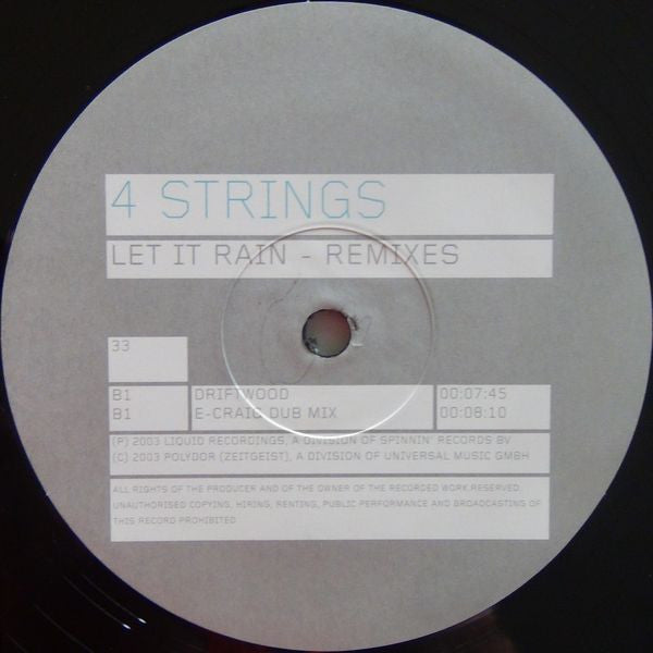 4 Strings : Let It Rain - Remixes (12")