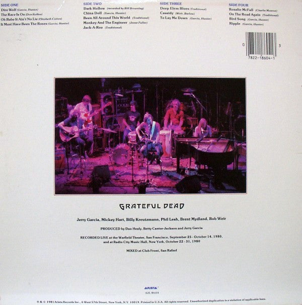 Grateful Dead* : Reckoning (2xLP, Album, Hub)