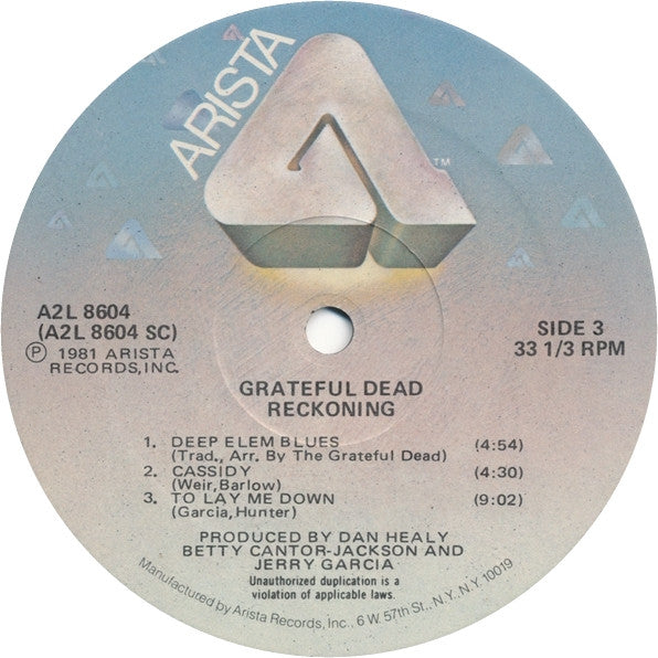Grateful Dead* : Reckoning (2xLP, Album, Hub)