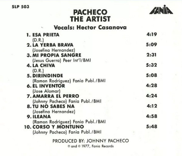 Johnny Pacheco : The Artist (CD, Album)