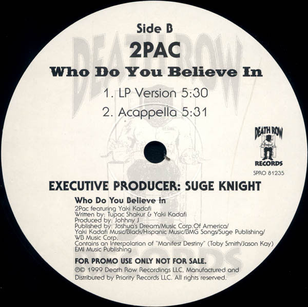 2Pac : Who Do You Believe In (12", Promo)
