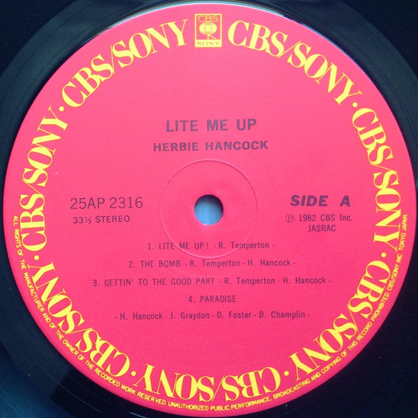 Herbie Hancock = Herbie Hancock : Lite Me Up = ライト・ミー・アップ (LP, Album)