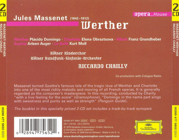 Jules Massenet - Placido Domingo, Elena Obraztsova, Riccardo Chailly : Werther (CD, Album, RE, RM)