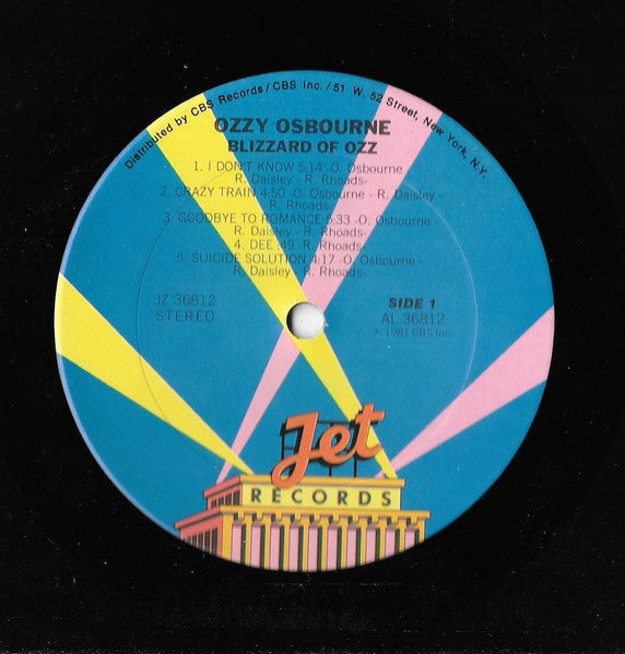 Ozzy Osbourne : Blizzard Of Ozz (LP, Album, Car)