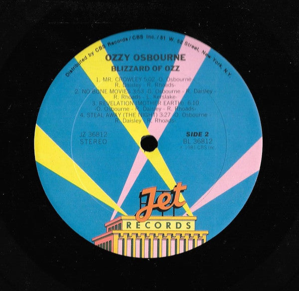 Ozzy Osbourne : Blizzard Of Ozz (LP, Album, Car)