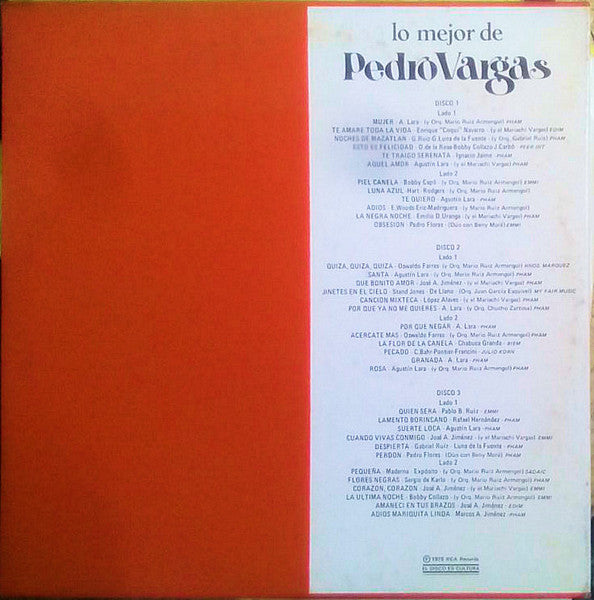 Pedro Vargas : Lo Mejor De Pedro Vargas (Box + 3xLP, Comp)