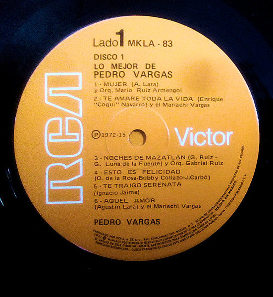 Pedro Vargas : Lo Mejor De Pedro Vargas (Box + 3xLP, Comp)