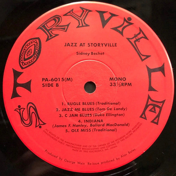 Sidney Bechet : Jazz At Storyville (LP, Album, Mono, RE)