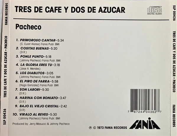 Johnny Pacheco , Canta El Conde (2) : Canta El Conde Tres De Cafe Y Dos De Azucar (CD, Album)
