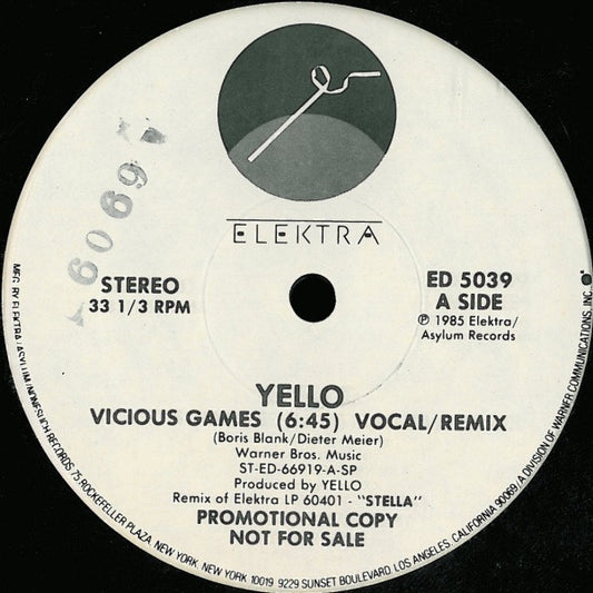 Yello : Vicious Games (12", Promo, SP )