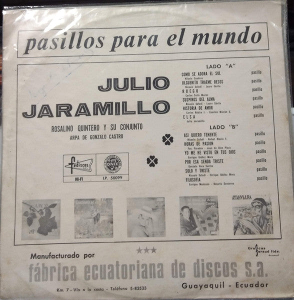 Julio Jaramillo : Pasillos Para El Mundo  (LP, Comp)