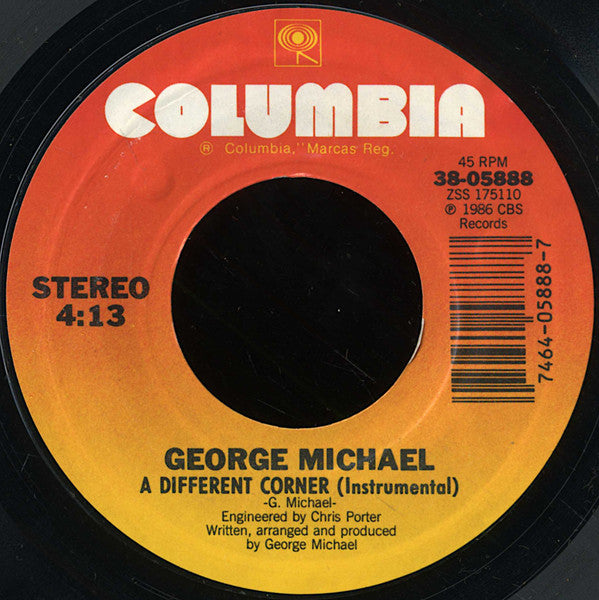 George Michael : A Different Corner (7", Single, Styrene, Pit)