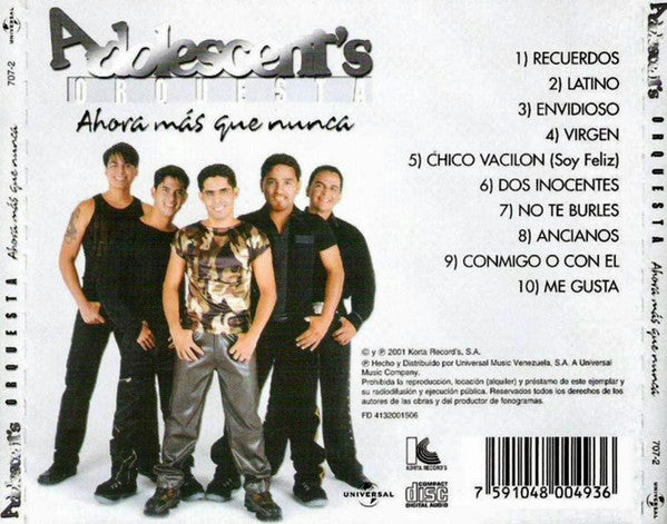Adolescent's Orquesta : Ahora Más Que Nunca (CD, Album)