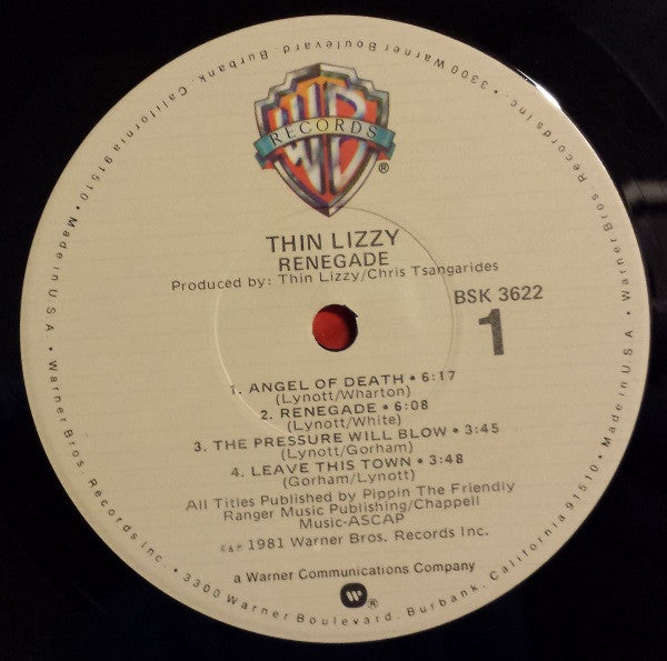 Thin Lizzy : Renegade (LP, Album, LA )