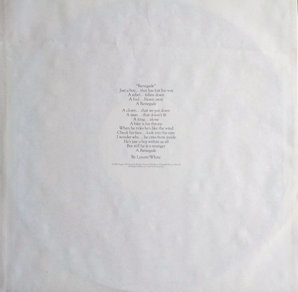 Thin Lizzy : Renegade (LP, Album, LA )